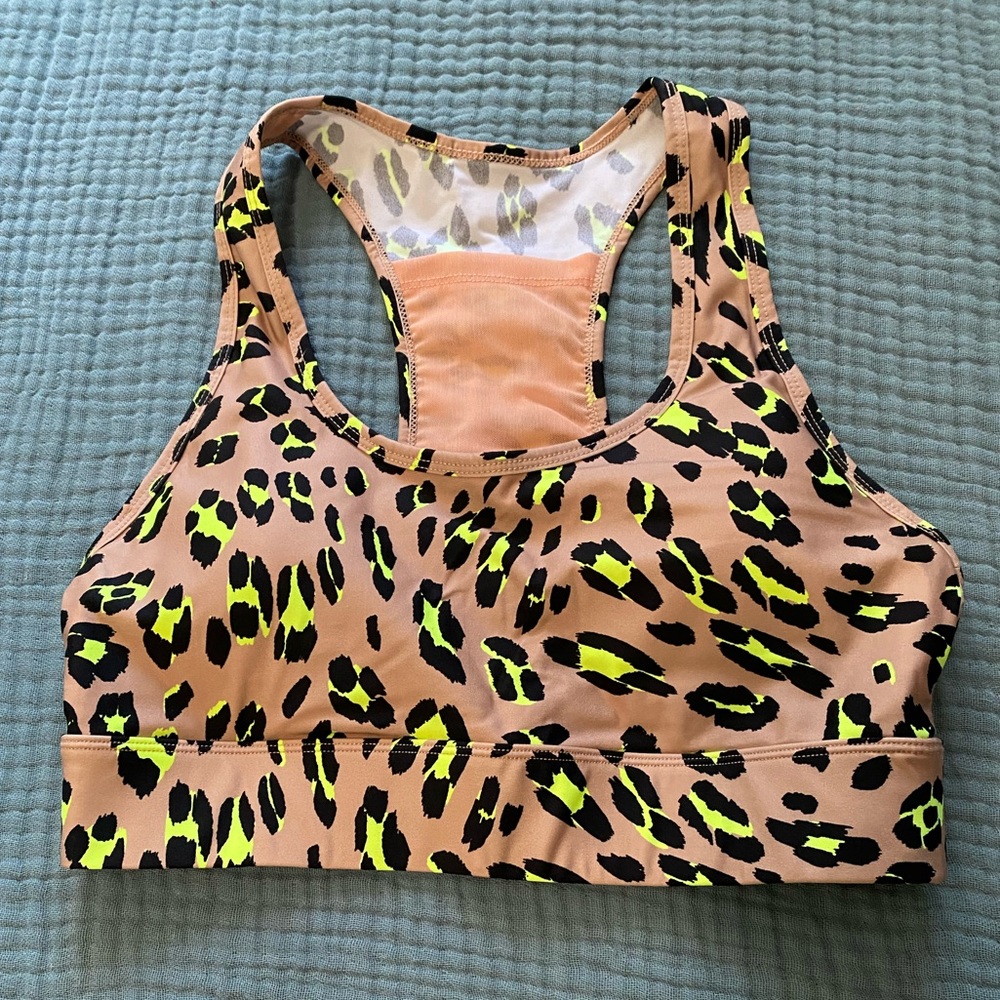 Fabletics Neon Leopard Sports Bra
